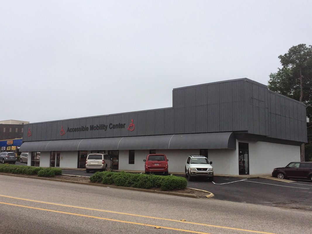 Exterior of a white building, 