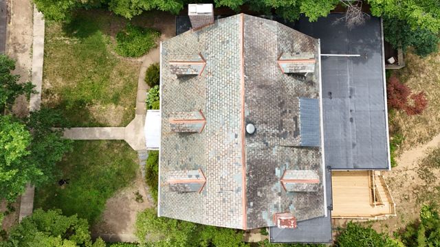 Roof surface and flashing viewed during inspection
