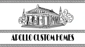 Logo: Greek temple drawing, "Apollo Custom Homes" text, surrounded by a decorative border.