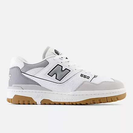 New Balance- 550 White with Slate Grey and Brighton Grey