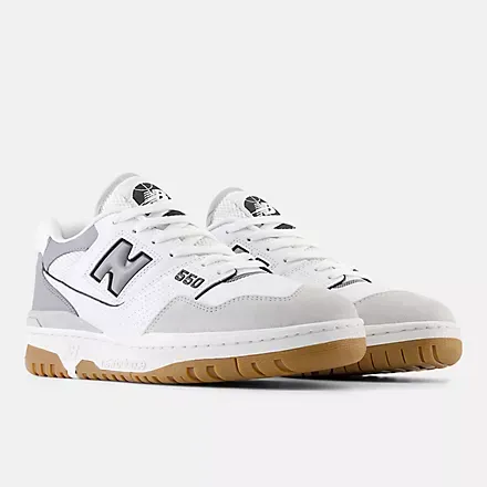 New Balance- 550 White with Slate Grey and Brighton Grey