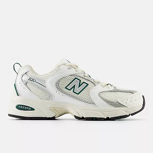 New Balance-530 Sea Salt with White and Marsh Green