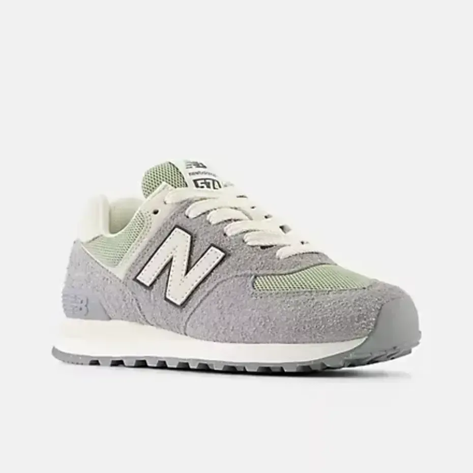 New Balance-574 Slate Grey with Olivine Women's