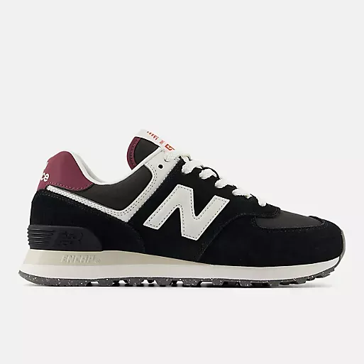 New Balance- 574 Black with White Women's