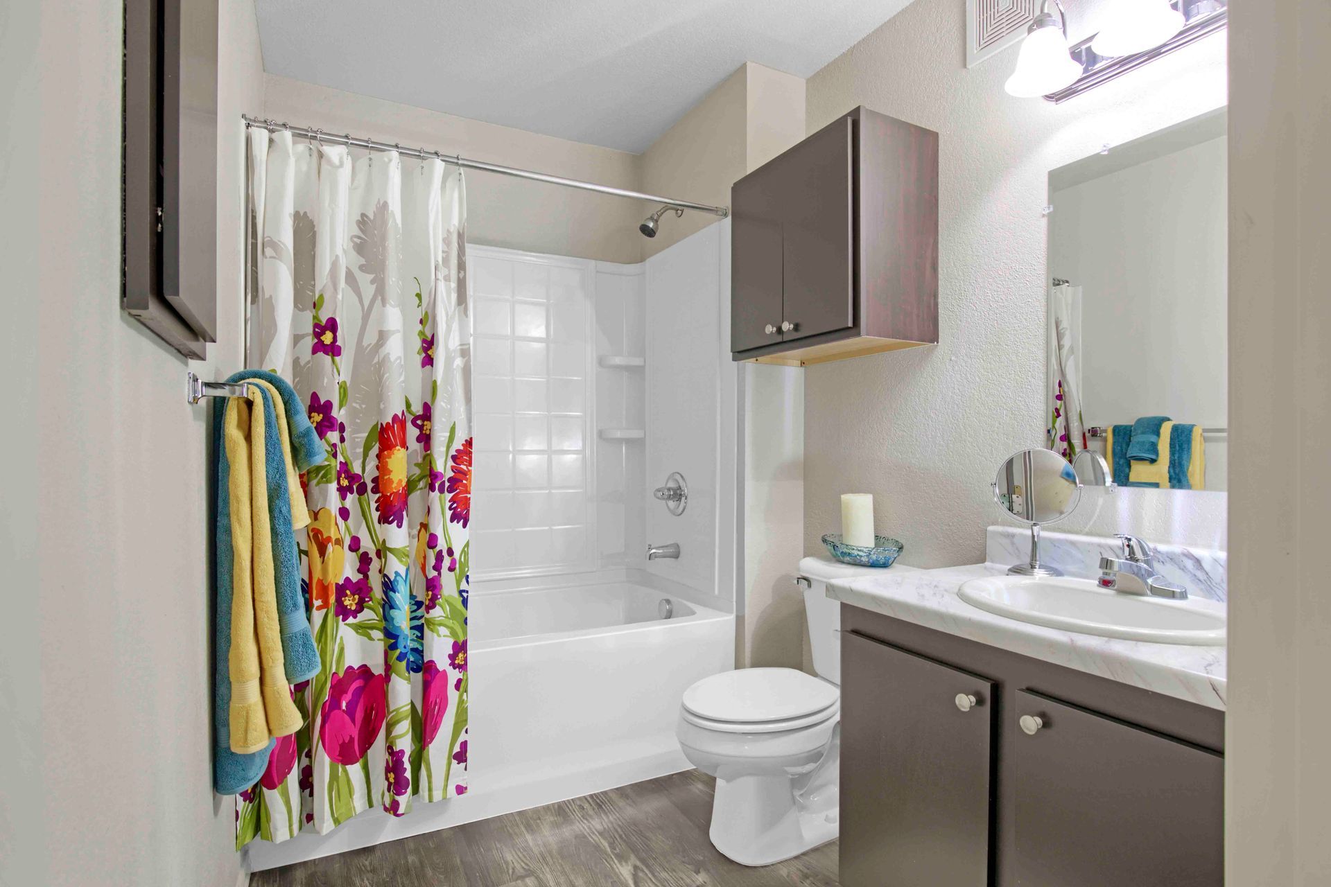 bathroom and shower