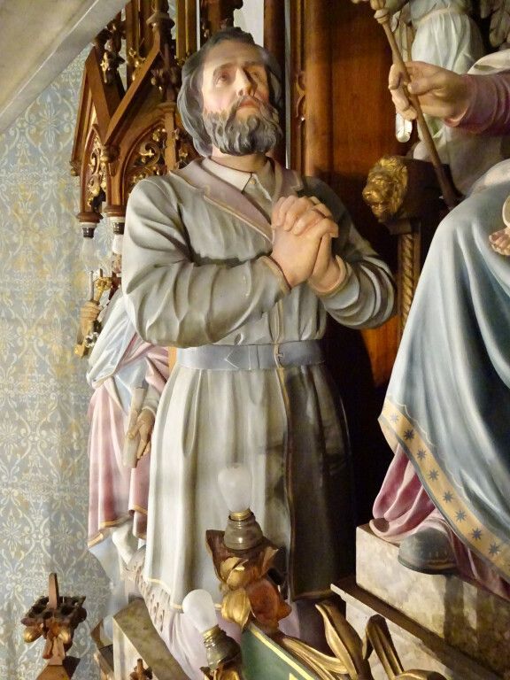 A close-up of Don Juan on the high altar of St. Mary's Church