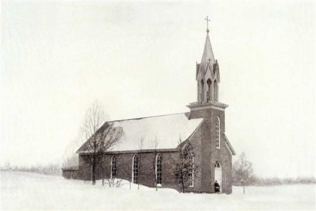 The first St. Mary's Church in 1876