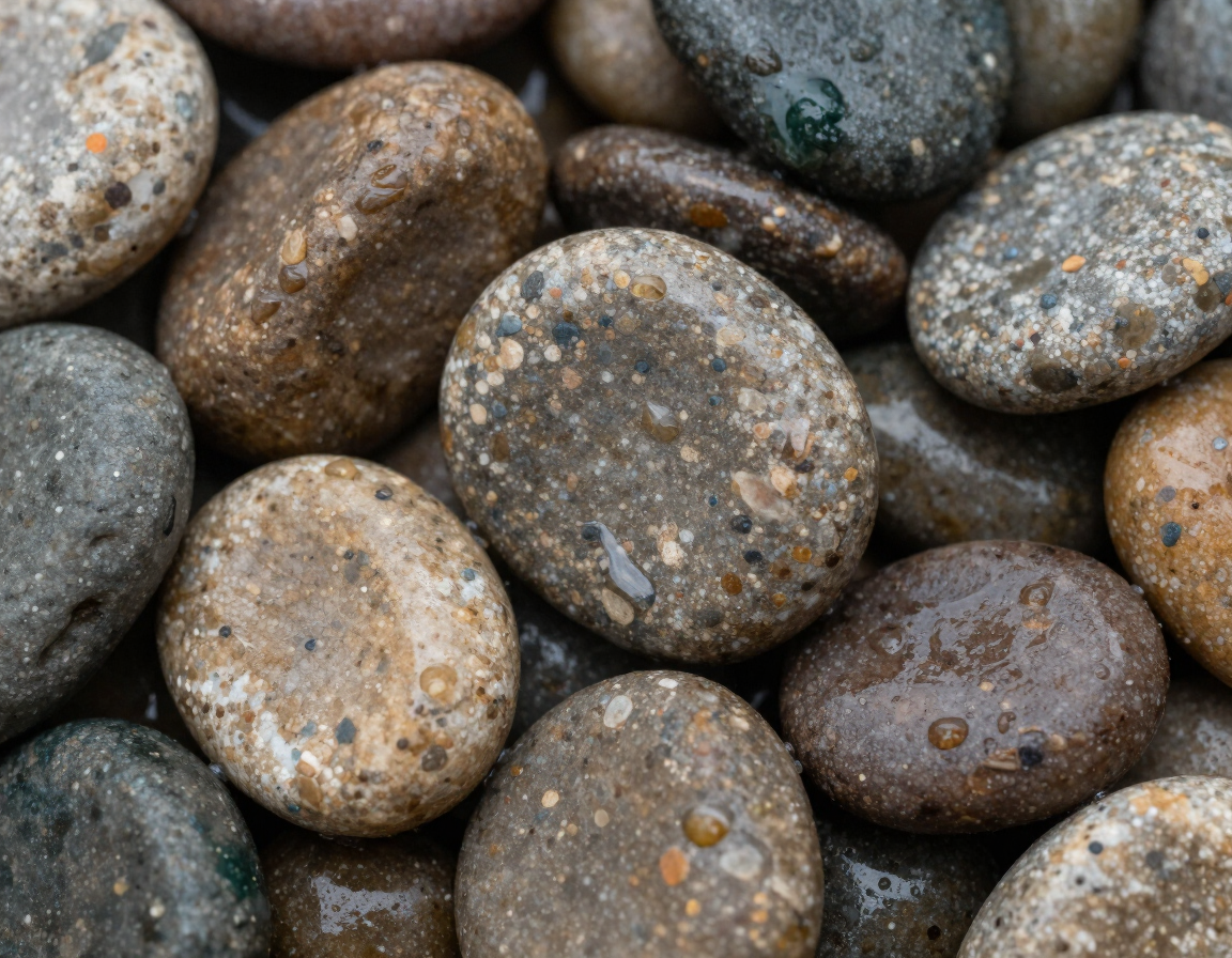 Wet river stone