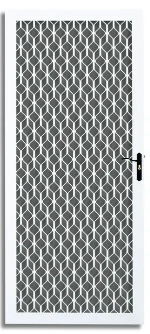 Gilbralter aluminum security screen door with keyed lock at Mobile Screen Repair in Riverside, CA.