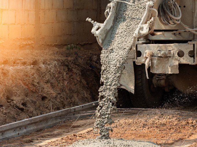 Pouring ready-mixed concrete