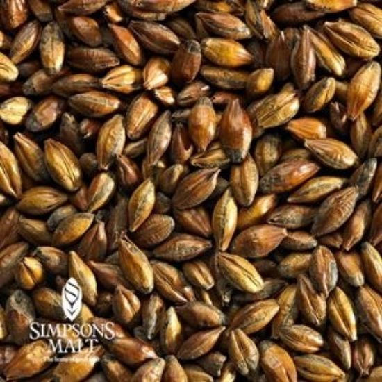 A close up of a pile of simpsons malt grains