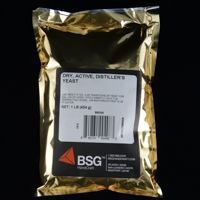 Gold pouch of dry active distillers yeast with a white label and BSG logo