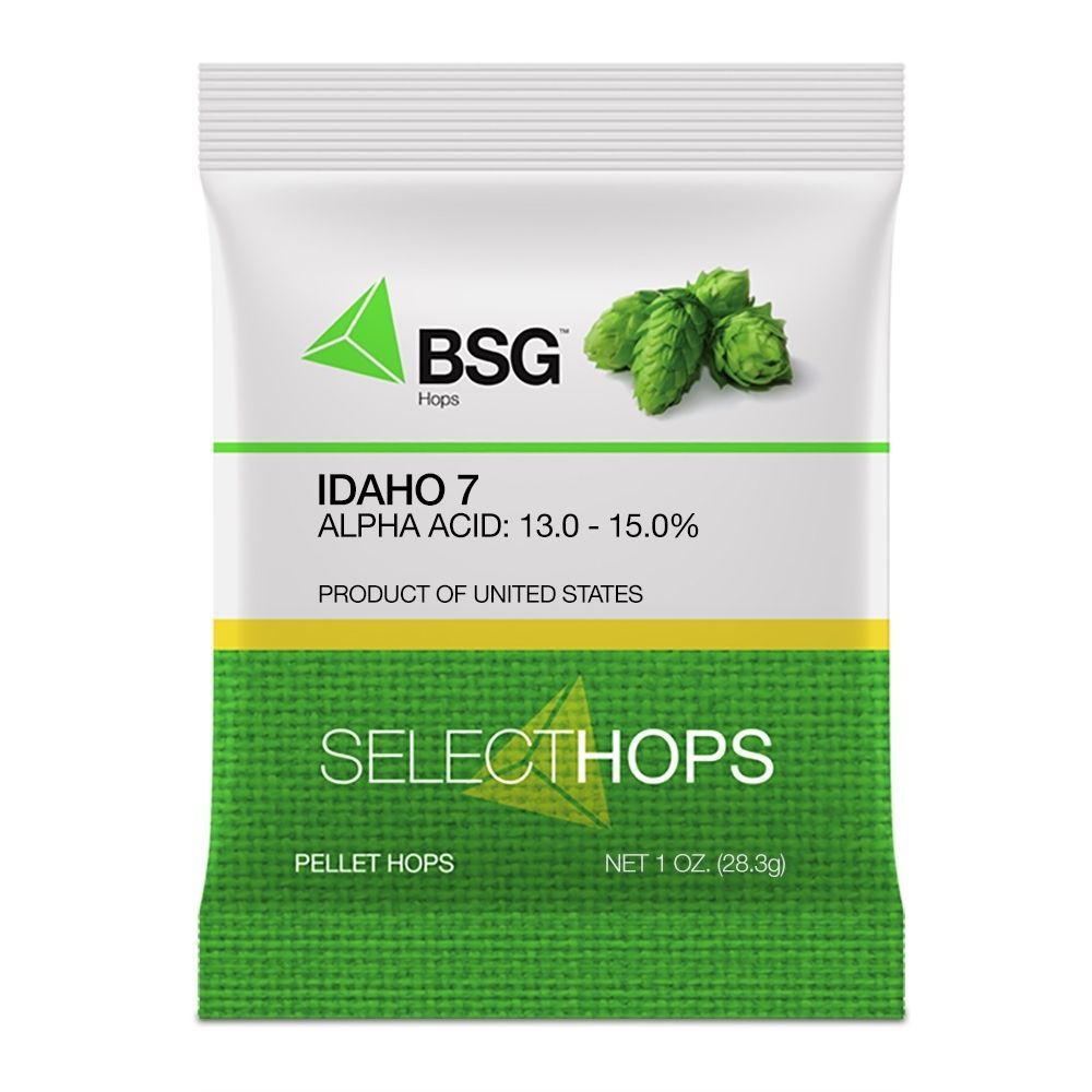 A bag of idaho 7 alpha acid pellet hops.