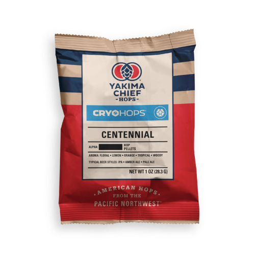 A bag of yakima chief cryo hops centennial