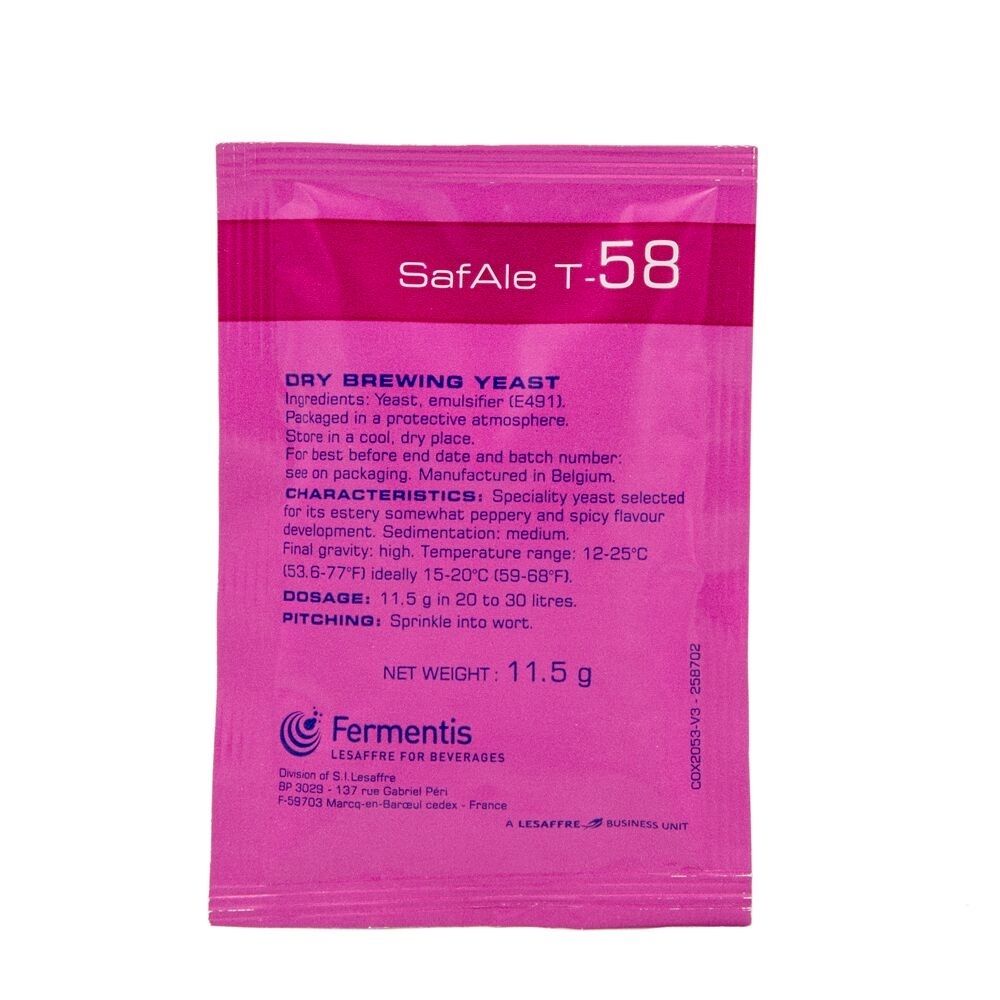 A package of fermentis satale 1-58 dry brewing yeast