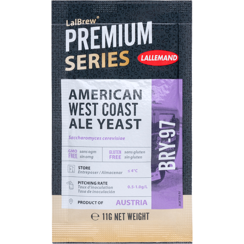 A package of american west coast ale yeast.