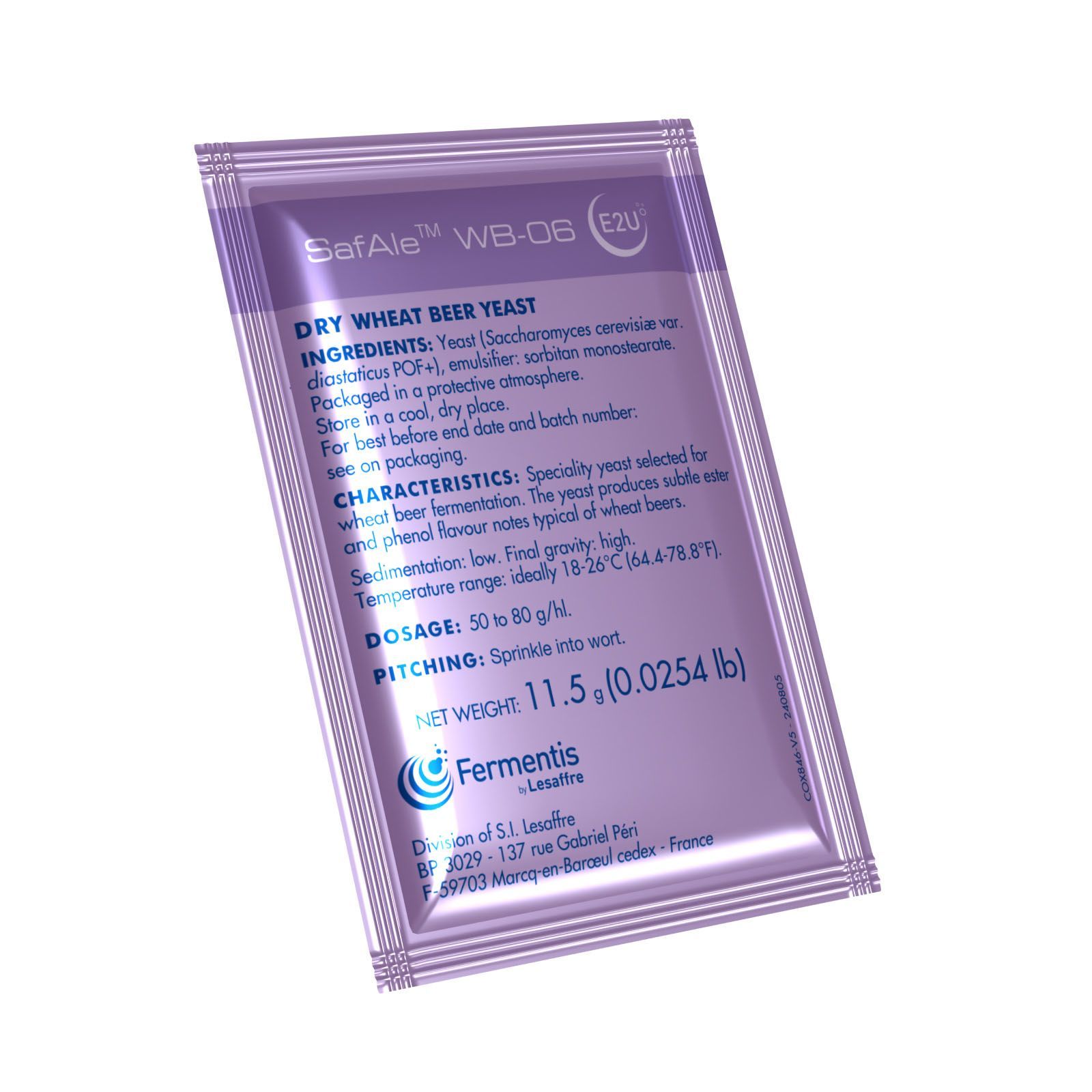 A purple packet contains ingredients for ferments