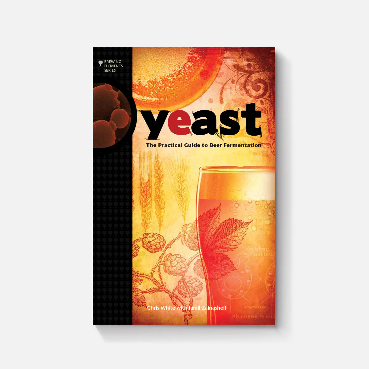 A book titled yeast has a picture of a glass of beer on the cover