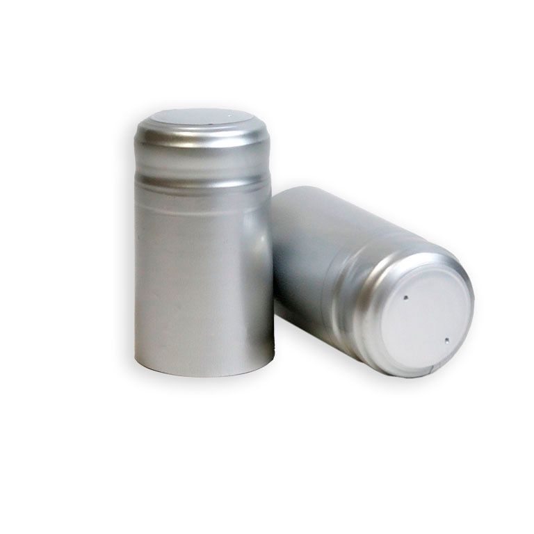 Two silver canisters are sitting next to each other on a white background