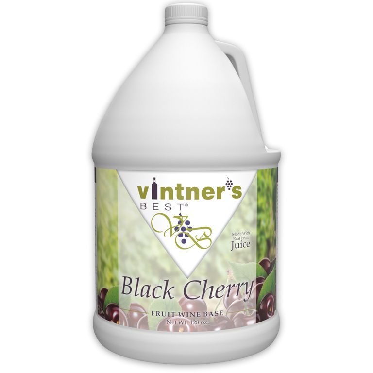 A gallon of black cherry juice is on a white background.