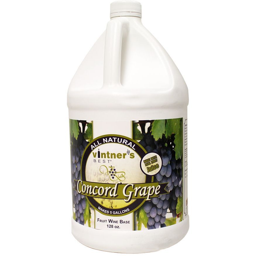 A gallon of concord grape juice on a white background.