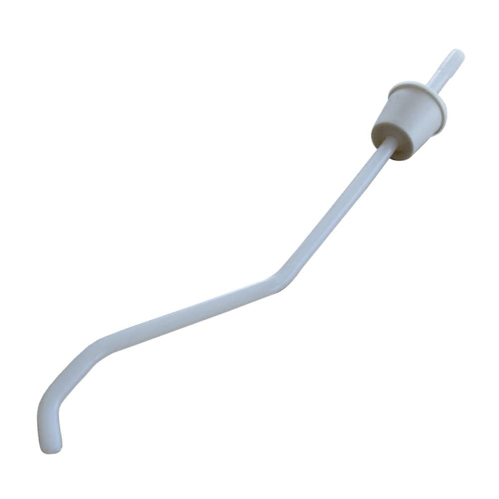 A white hose with a white cap on it