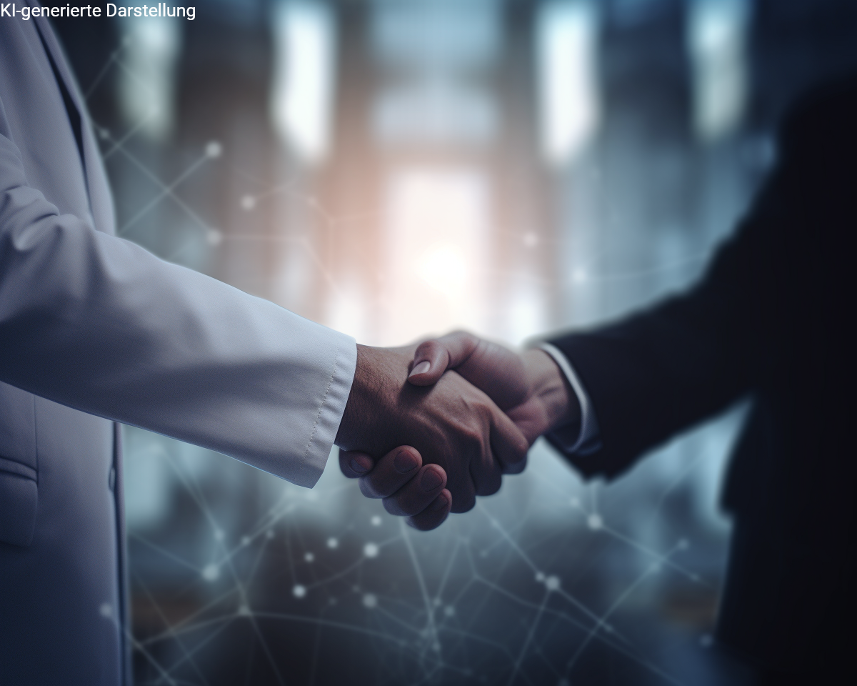 krankentagegeld: handshake zw. arzt und berater für die verbindung von berufsunfähigkeits- und krankenversicherung 