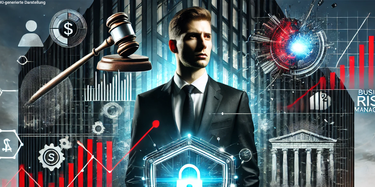Futuristische Darstellung mit Anzugträger als Bild persönliche Haftung von Geschäftsleitern