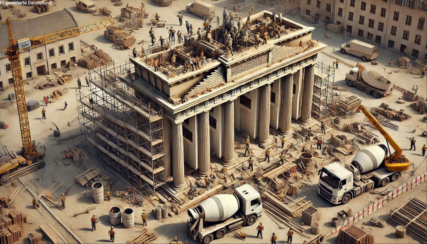 Ähnlich wie das Brandenburger Tor aussehendes & im Bau befindliches Gebäude