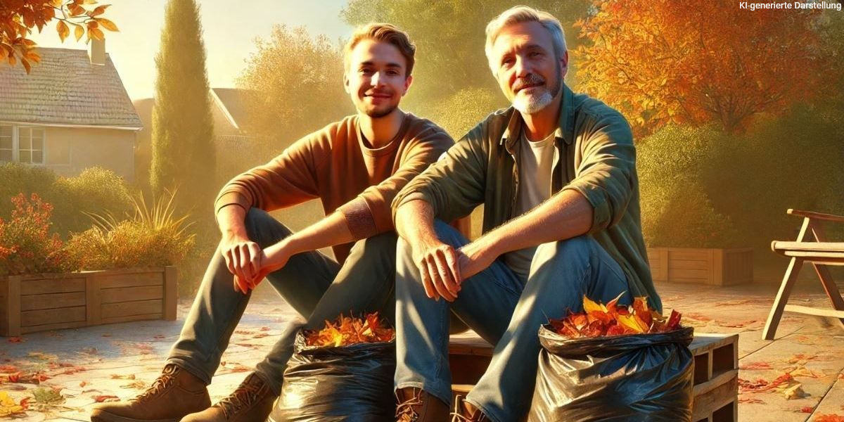 An einem Herbsttag sprechen Vater und Sohn nach getaner Gartenarbeit über die finanziellen Risiken einer Pflegebedürftigkeit. Der Vater sorgt sich, dass sein Vermögen aufgebraucht wird und seine Kinder für die Pflegekosten aufkommen müssen. Der Sohn schlägt eine Pflegerentenversicherung vor, die das Risiko abdecken und gleichzeitig verzinst werden kann. Sie entscheiden, eine anonyme Risikovoranfrage durchzuführen, um die Gesundheitslage des Vaters zu prüfen. Nach Beratung und Vergleich der Angebote entscheiden sich beide, ihre Vermögen durch die Versicherung zu schützen, und informieren anschließend den Rest der Familie.