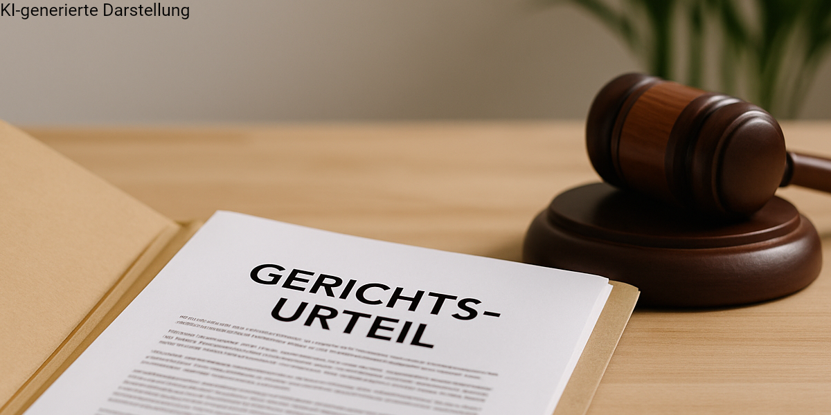 offenes aktenheft mit aufdruck gerichts­urteil auf einem holztisch neben einem richterhammer – sinnbild für juristische grundsatzentscheidungen zur berufsunfähigkeitsversicherung und deren bedeutung für die leistungsprüfung