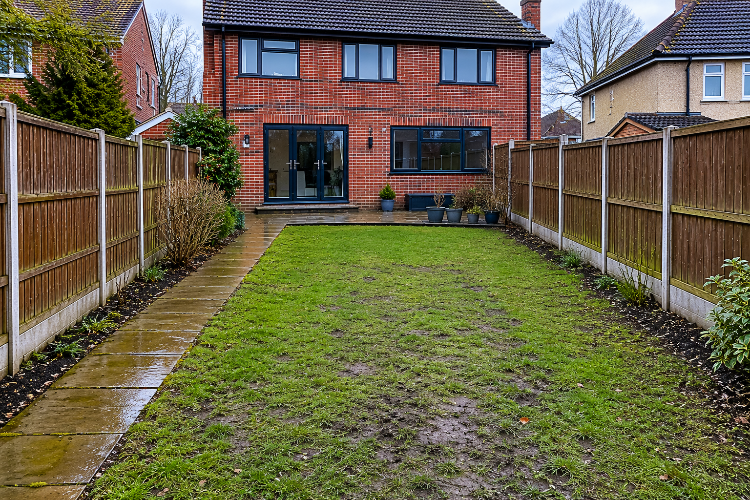 Aged resin driveway with cracks before resurfacing