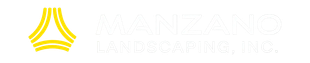 Mazasio Landscaping, Inc. logo with yellow stylized emblem and light gray text on white background
