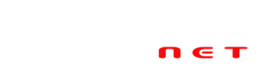eclipse net the word net is written in red on a white background .