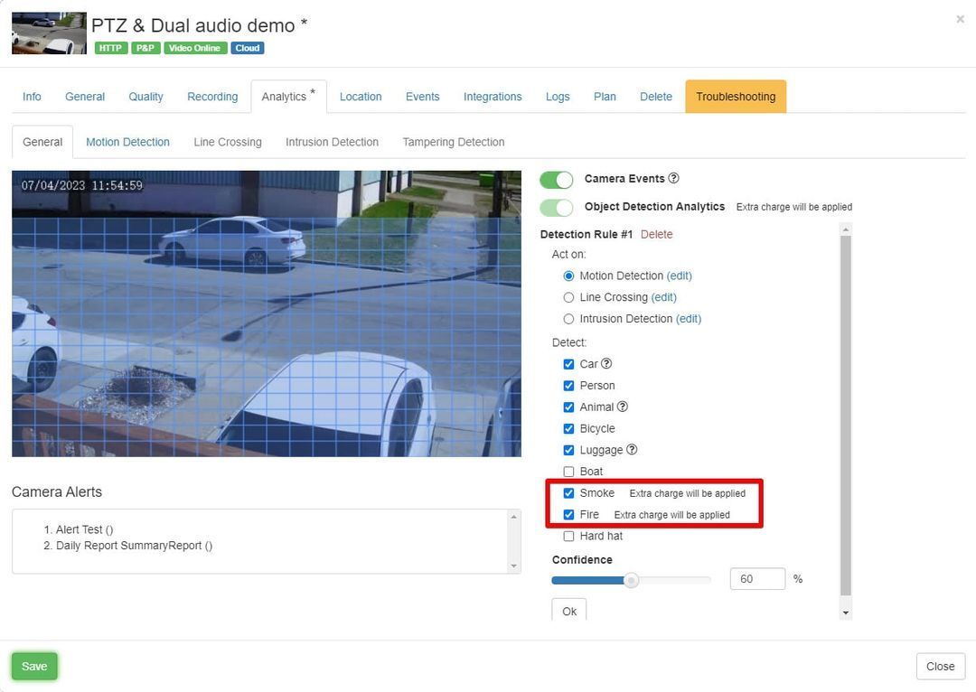 a computer screen shows a car parked on the side of the road .