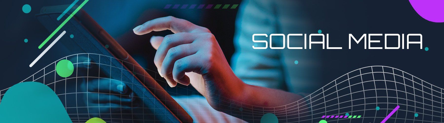 close-up of a hand holding a tablet and the word social media to the side close-up of a hand holding a tablet and the word social media to the side