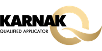 KARNAK Qualified Applicator logo with black text and a gold circular emblem