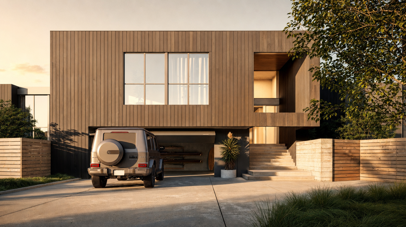 Entry and covered parking of a Mallard Pointe residence
