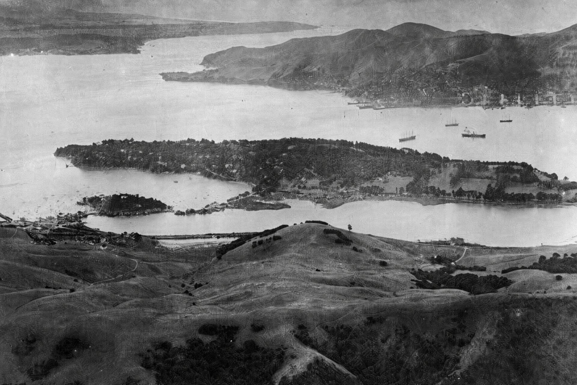 Historic photograph of the Belvedere Lagoon in Belvedere, California