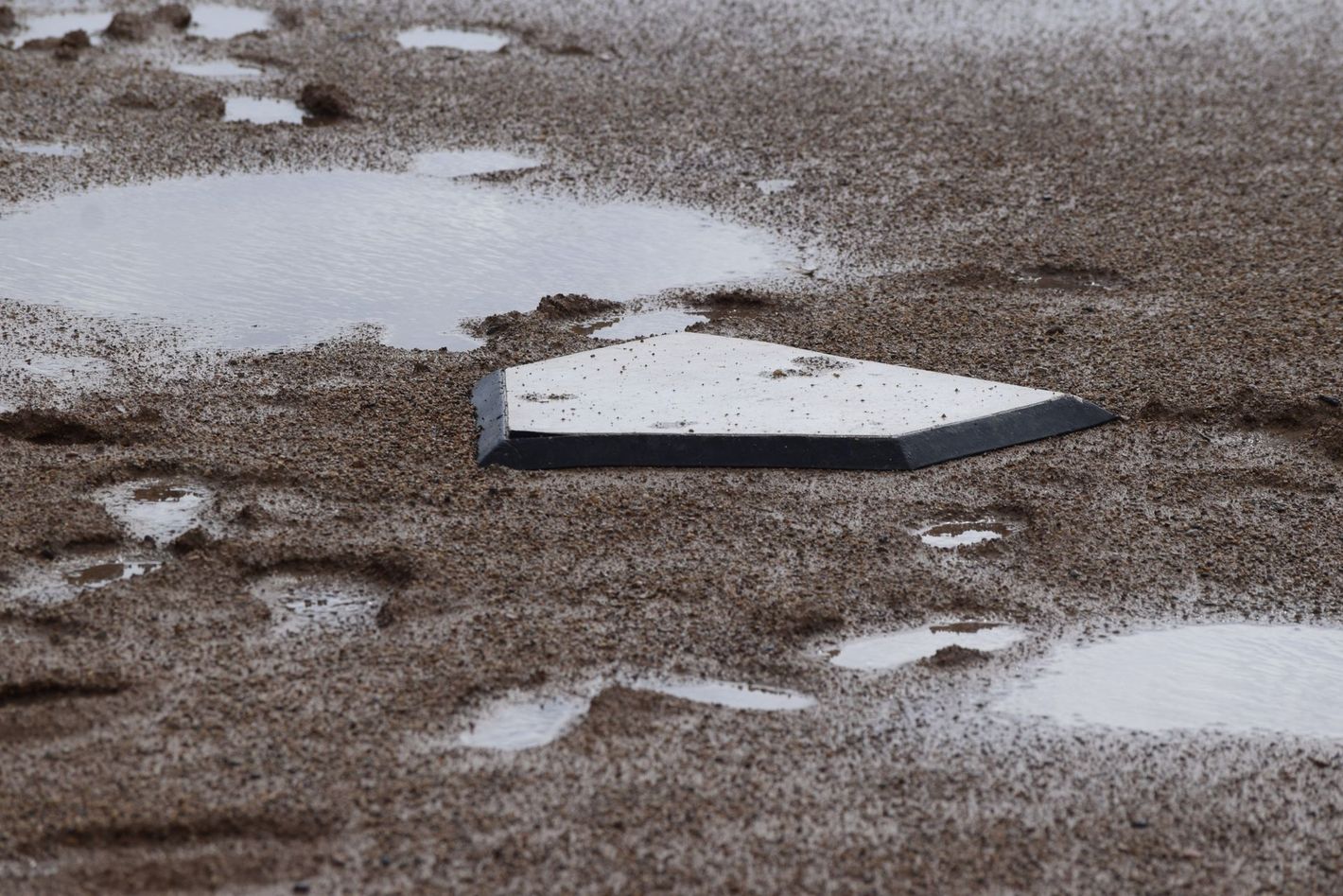 Muddy field after rainstorm
