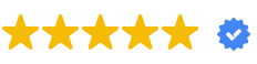 A row of yellow stars with a blue star in the middle.