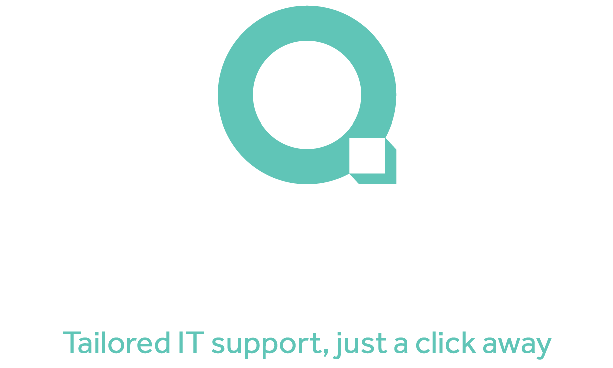 Teal logo with a stylized