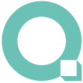 The letter q is in a circle with a square in the middle.