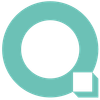 The letter q is in a circle with a square in the middle.