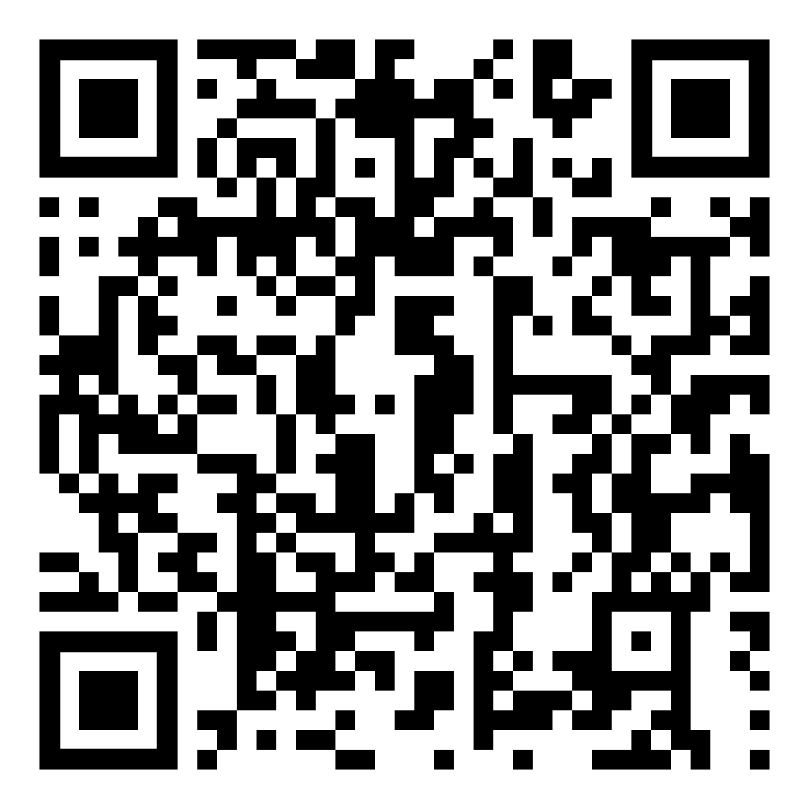 QR code with a complex pattern of black and white squares.