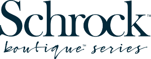 Schrock boutique series logo in dark teal and black script on a white background