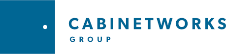 CABINETWORKS GROUP logo with blue text and icon on a white background