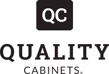 QC Quality Cabinets logo in black and white