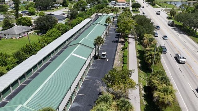 Aerial view of Golden Storage in Brenham, TX.