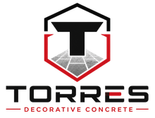 TORRES Decorative Concrete logo with black, red, and gray geometric design